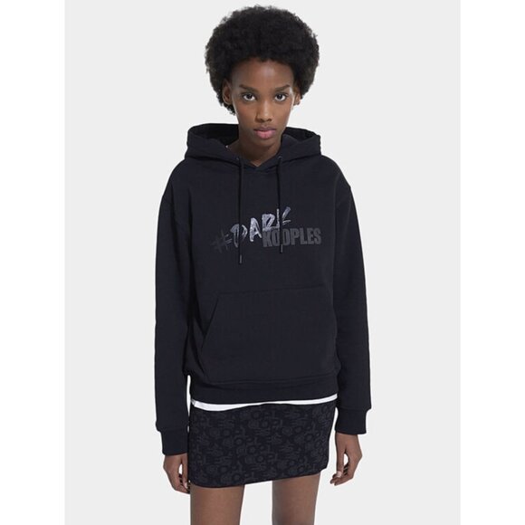 THE KOOPLES Women’s‎ Hoodie  Black "Dark Kooples" Graphic Sweatshirt Size M - Picture 1 of 5
